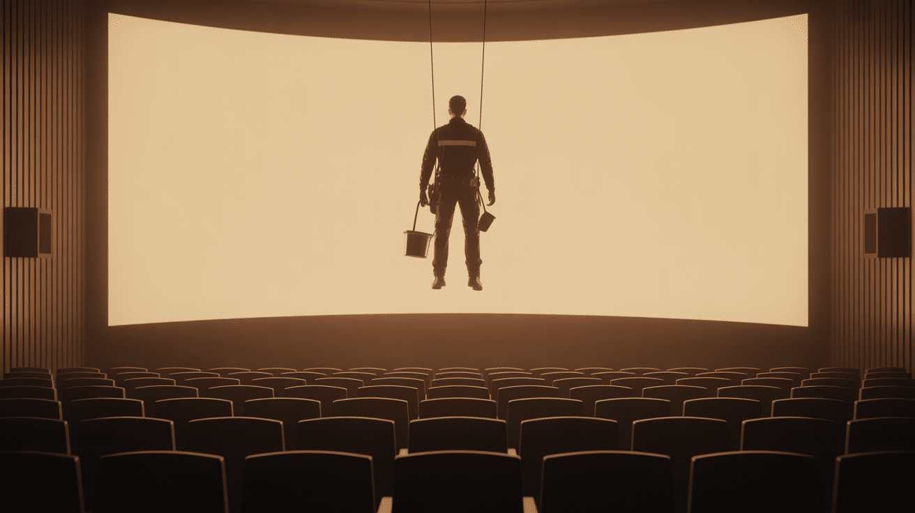 nettoyeur ecran cinema travail hauteur securite