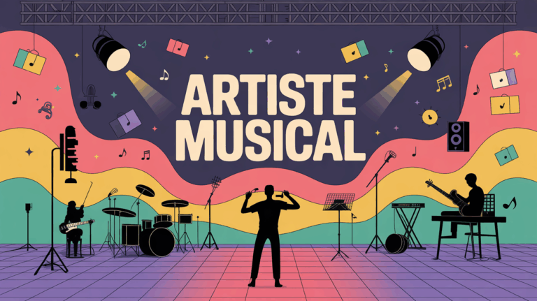 Scène moderne artiste musical studio vagues colorées