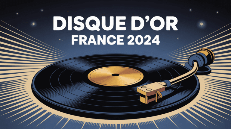 Illustration disque d'or France 2024 platine vinyle