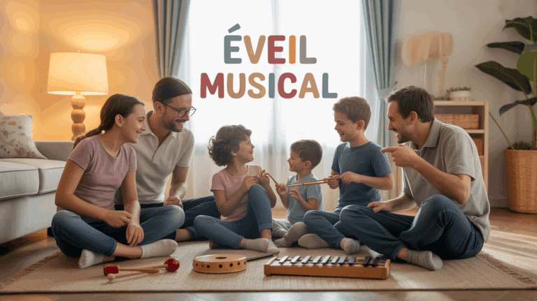 famille joue eveil musical instruments simples
