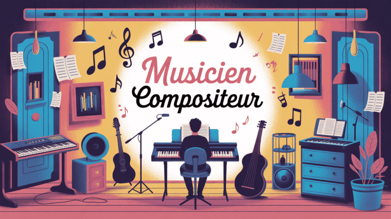 Illustration studio musicien compositeur