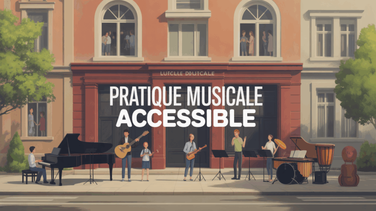 Vue école municipale de musique, famille, instruments, ambiance conviviale