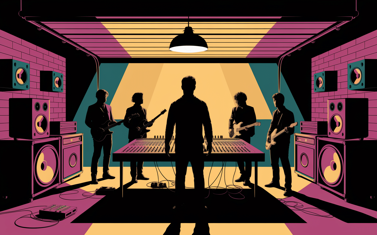 producteur de musique supervise groupe répétition