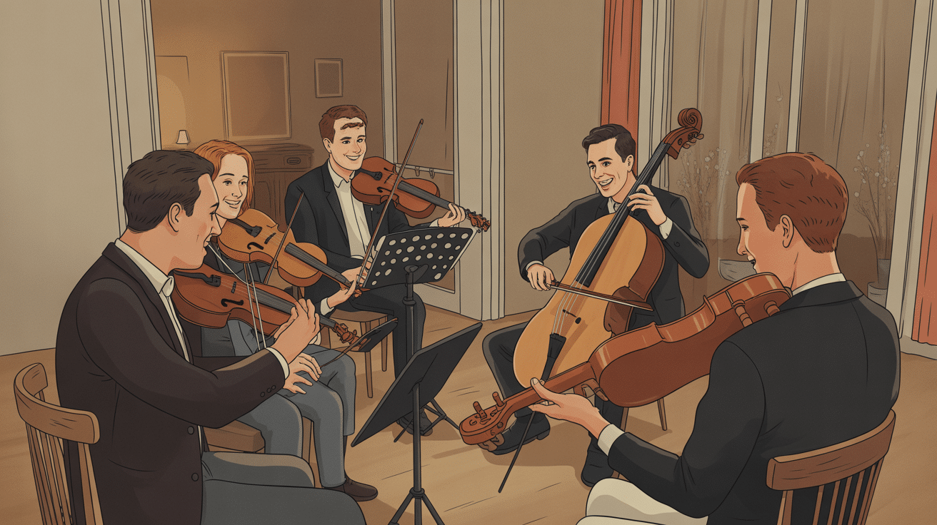 musique de chambre quatuor à cordes salon ambiance conviviale