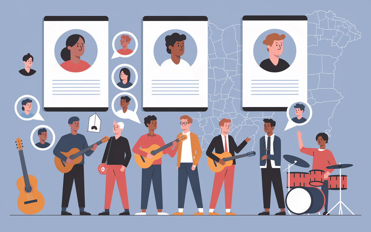Groupe utilisant Bandmix pour trouver des musiciens