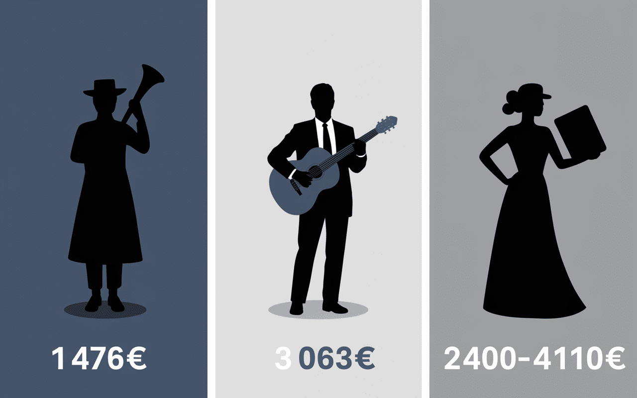 comparatif salaire moyen artiste peintre musicien auteur