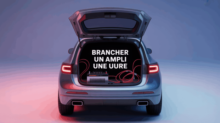 Vue d'ensemble d'une voiture avec ampli installé