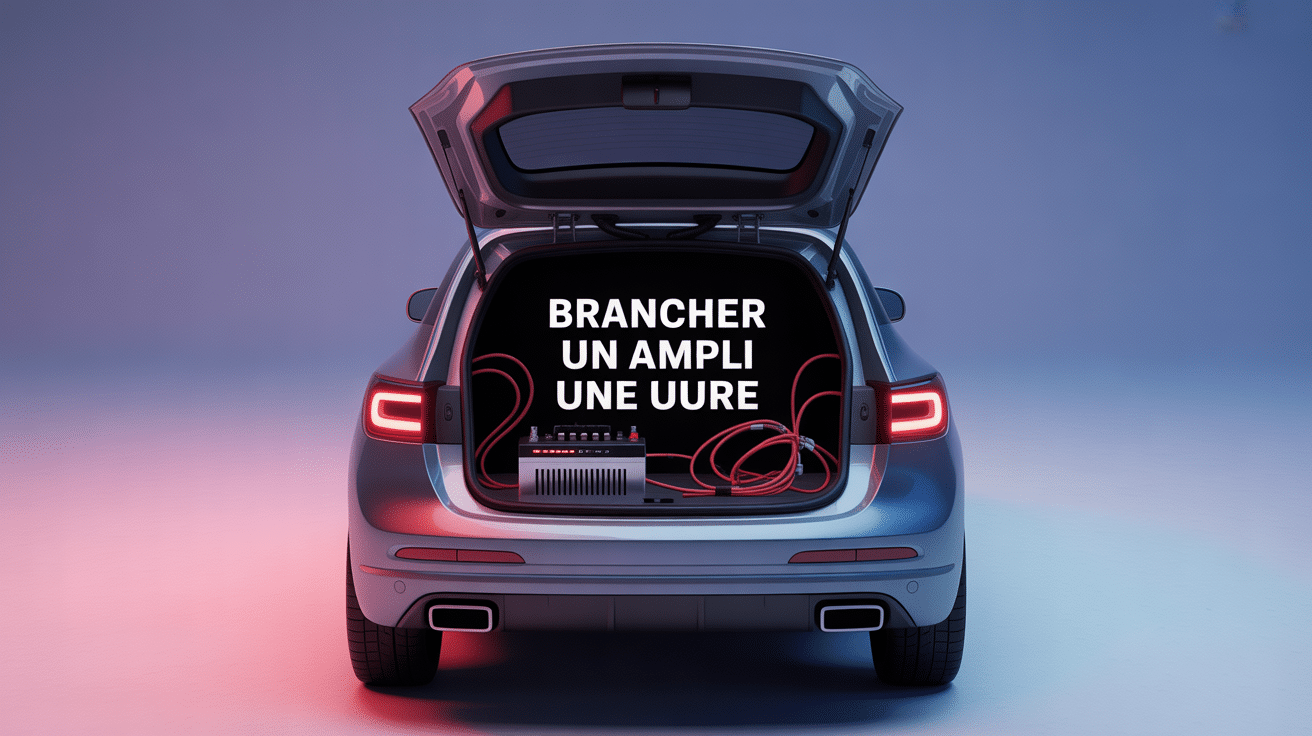 Vue d'ensemble d'une voiture avec ampli installé