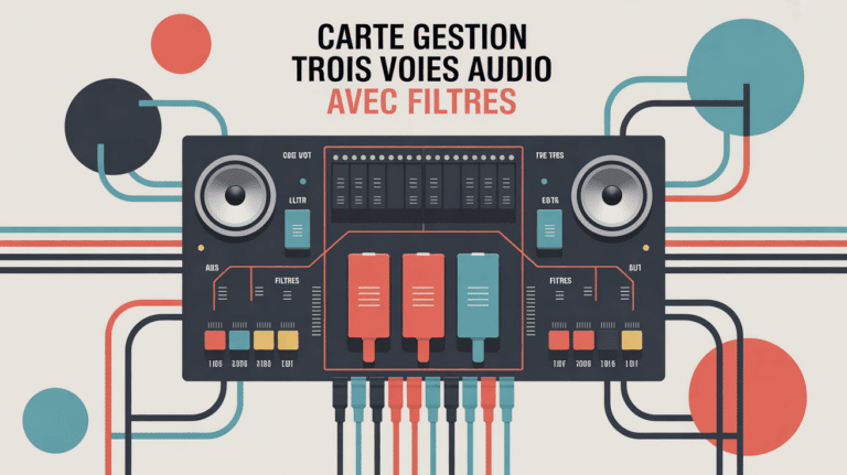 Carte gestion trois voies audio filtres, schema circuits et haut-parleurs