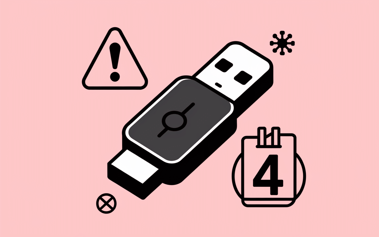 Clé USB erreur espace 4 Go antivirus