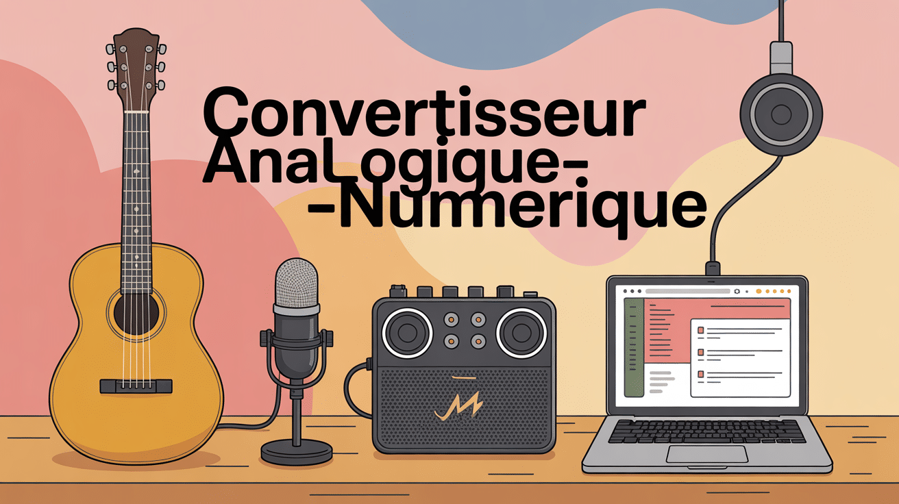 Convertisseur analogique numerique reliant guitare micro ordinateur