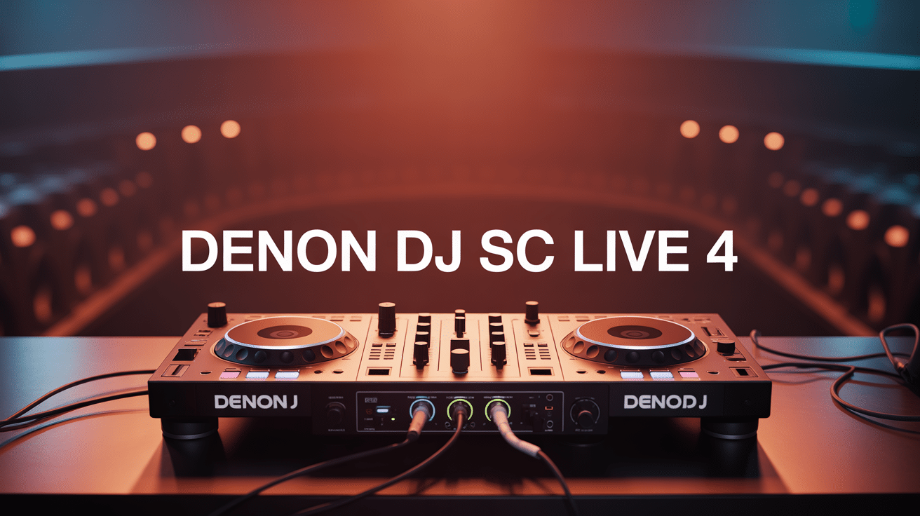 Denon DJ SC Live 4 controleur DJ autonome illumine sur table ambience club