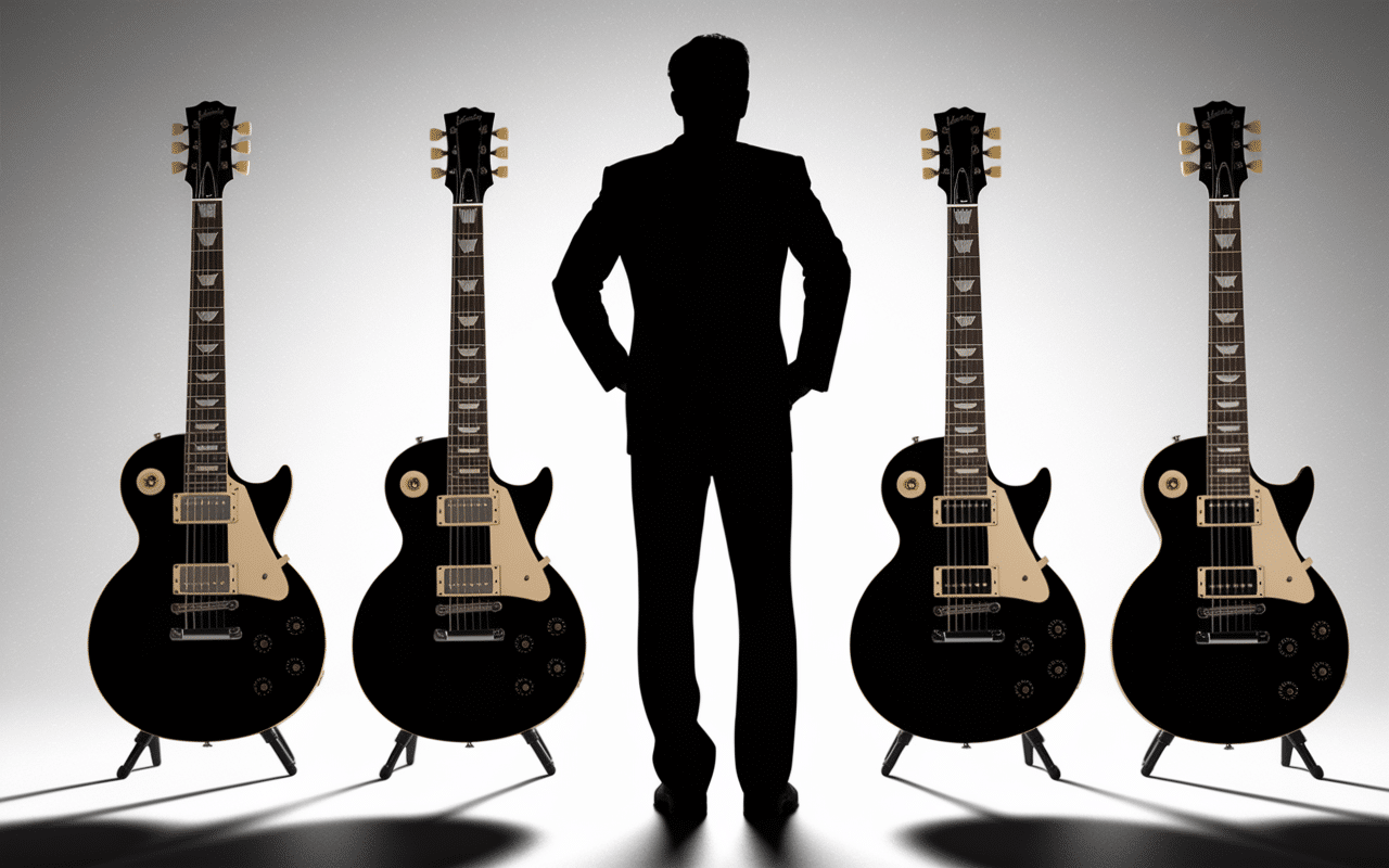 trois gibson les paul noire custom studio standard etiquettes prix