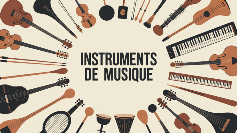 instruments de musique illustrés par familles