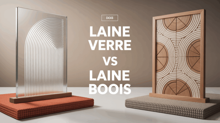 Comparatif laine de verre et laine de bois panneaux schema