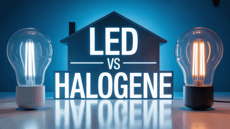 LED et halogene echangees dans maison moderne
