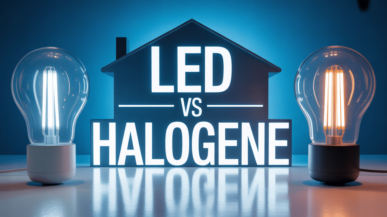LED et halogene echangees dans maison moderne