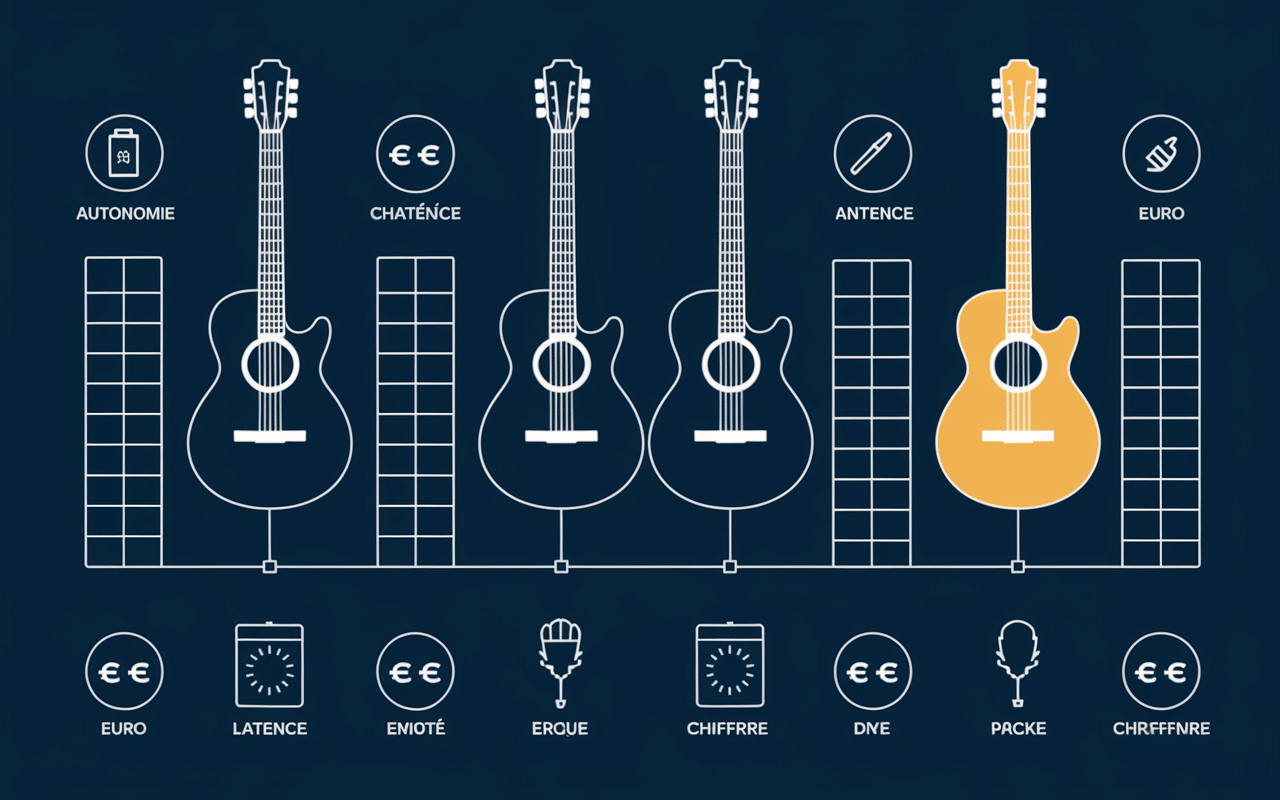 tableau visuel systeme sans fil guitare comparatif 2025