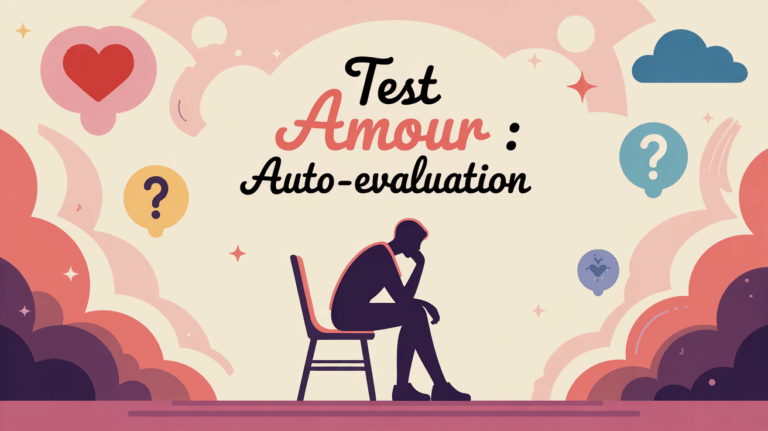 Illustration test amour auto-évaluation sur un banc