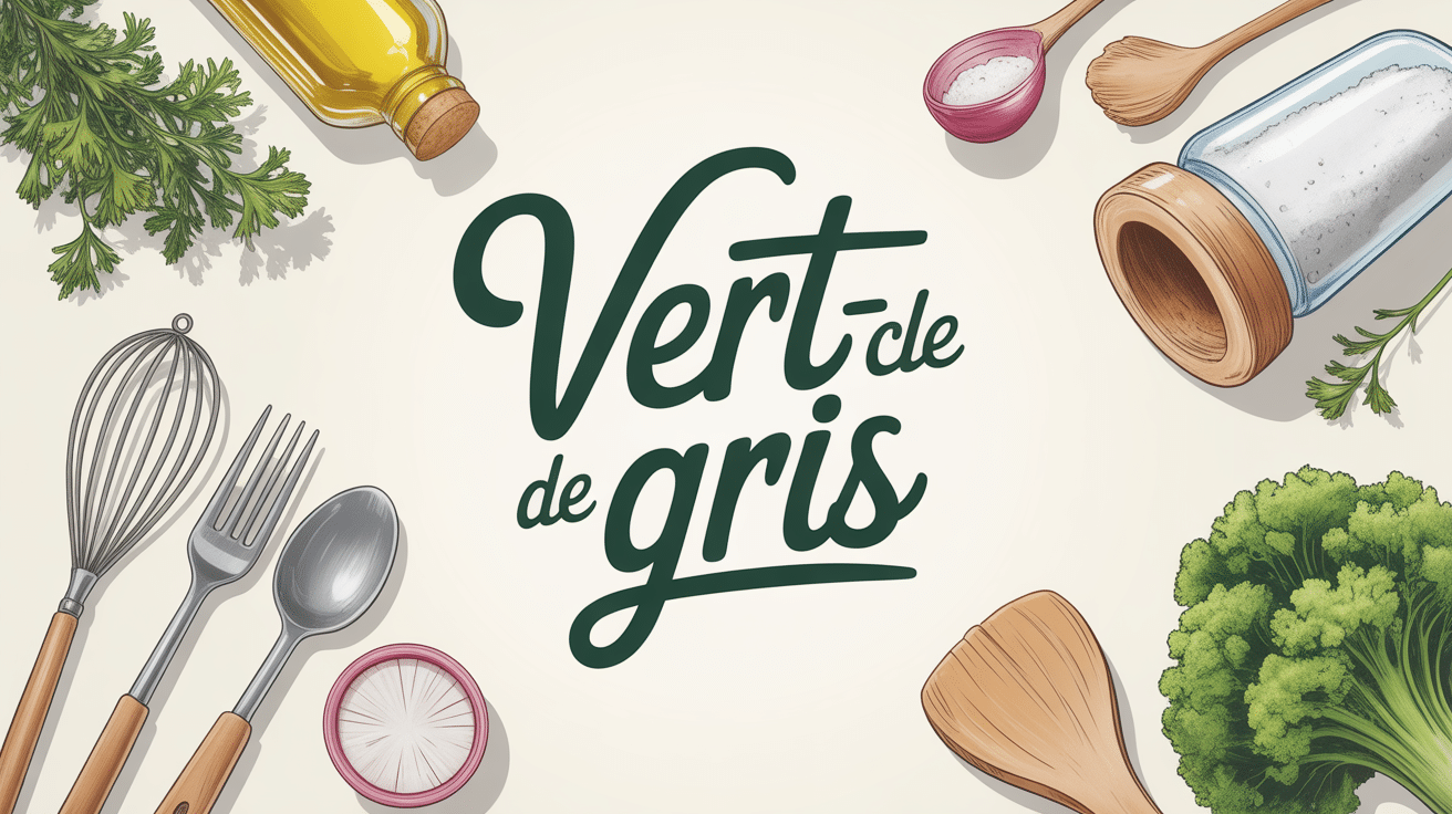 vert de gris present sur robinet et ustensiles avec vinaigre sel bicarbonate