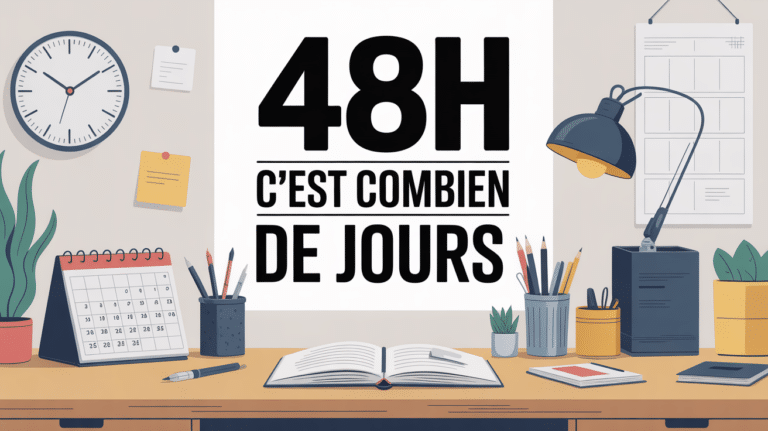 conversion 48h en jours illustration bureau moderne