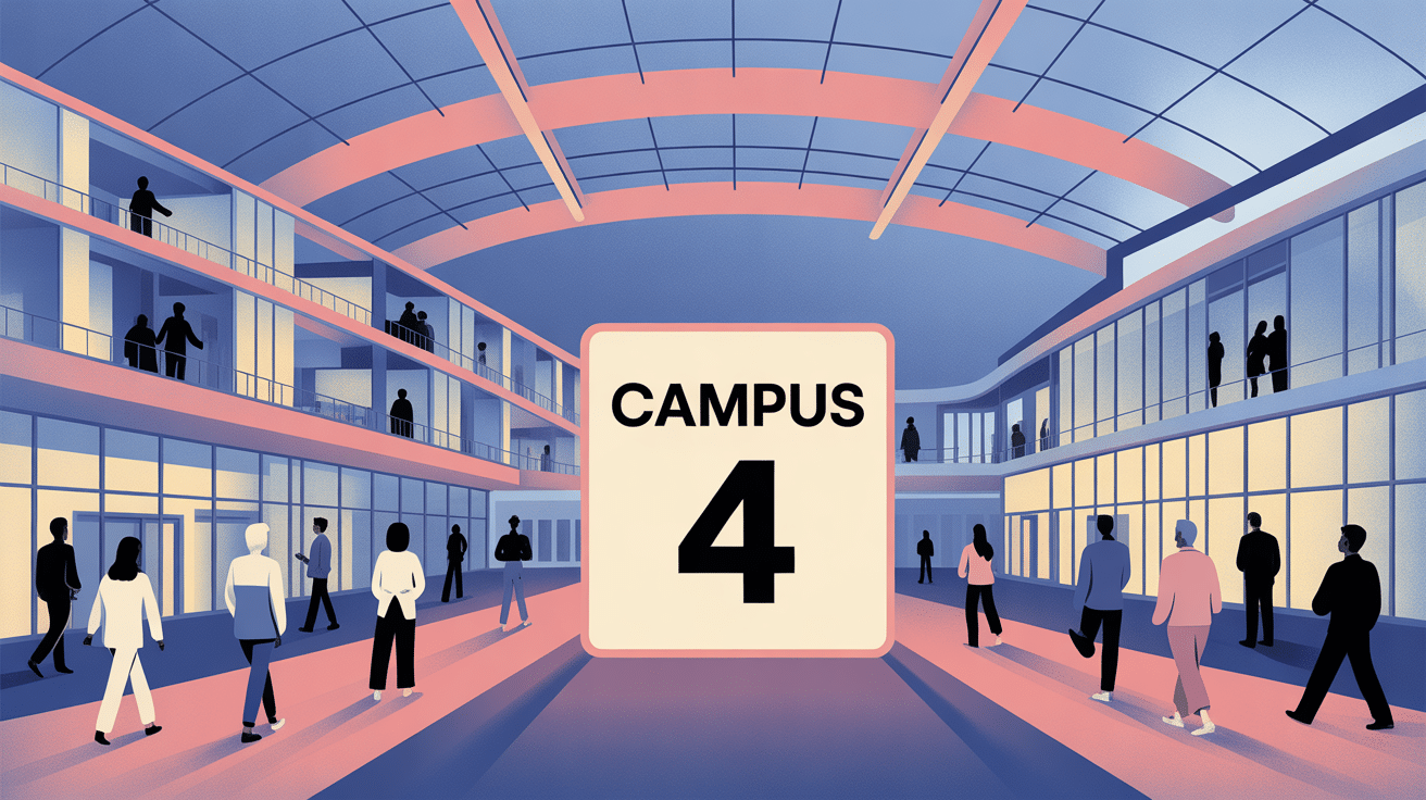 Illustration campus 4 moderne vue du dessus