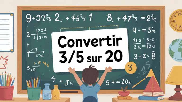 tableau ecole formule convertir 3 5 sur 20
