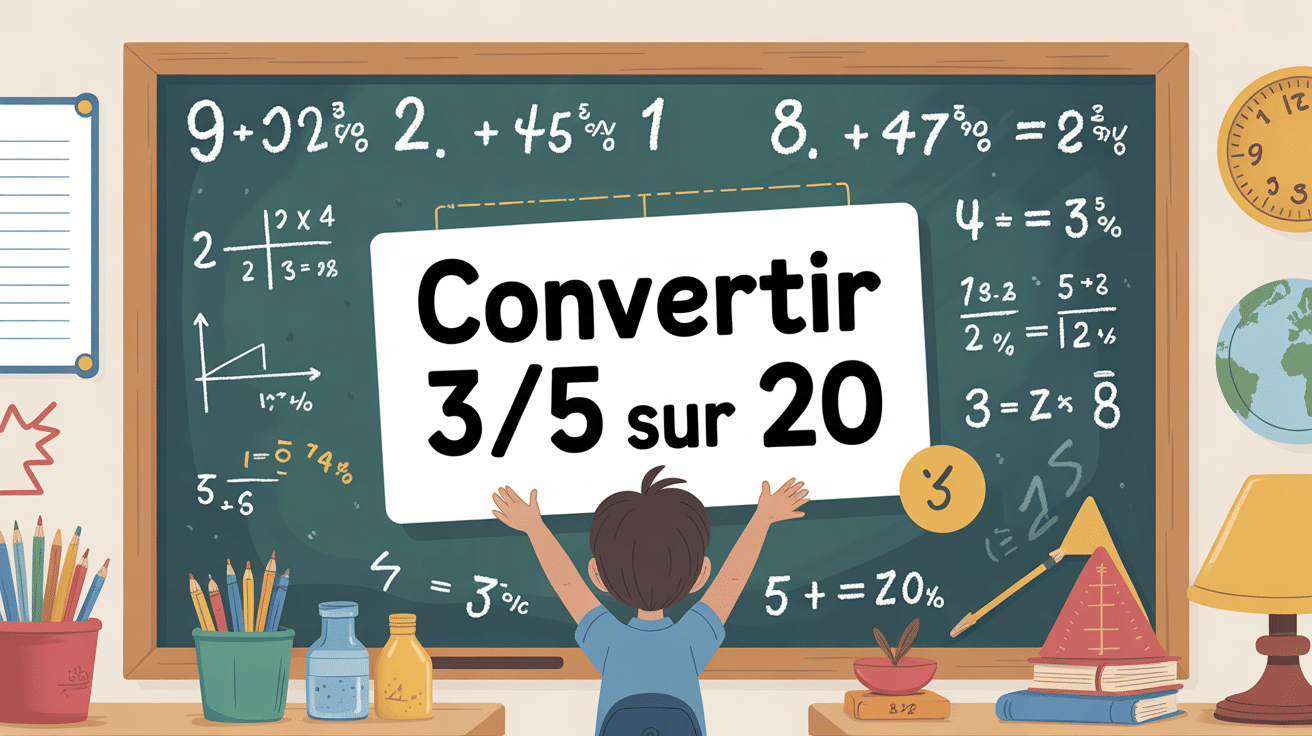 tableau ecole formule convertir 3 5 sur 20