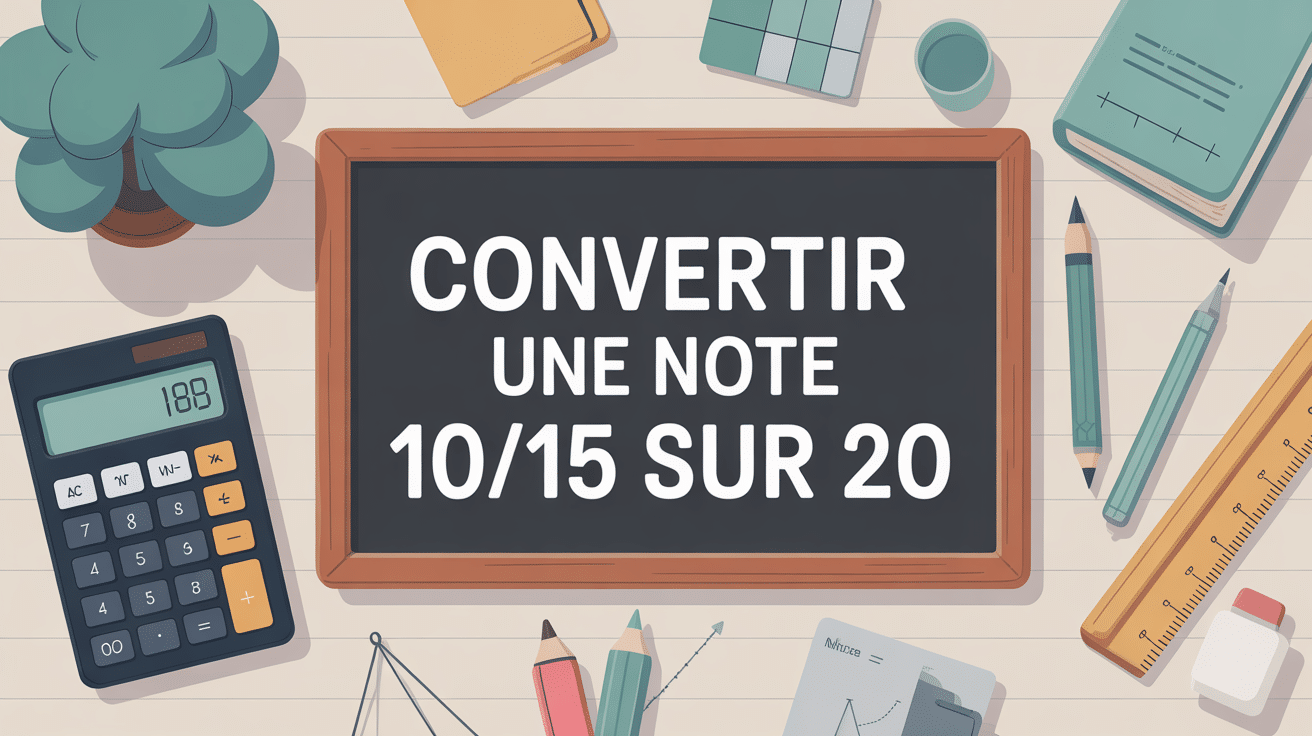 tableau ardoise calculatrice stylos convertir note 10 15 sur 20