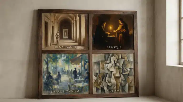 Tableau résumé des styles techniques emblématiques de la peinture