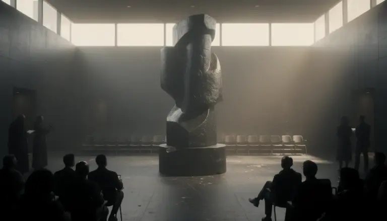 Sculpture La Chaise Vide fonte noire Théâtre du Soleil