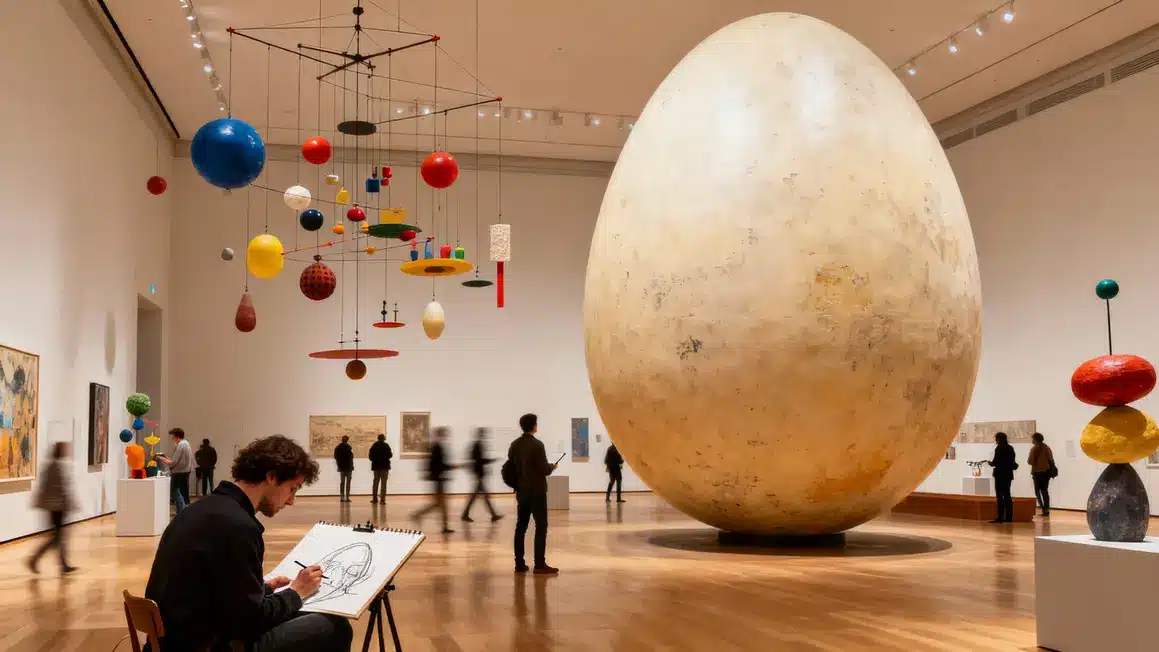 salle American Visionary Art sculpture oeuf géant