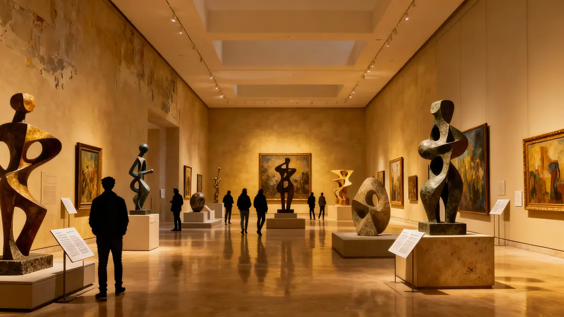 hall musée contemporain Baltimore visiteurs sculptures