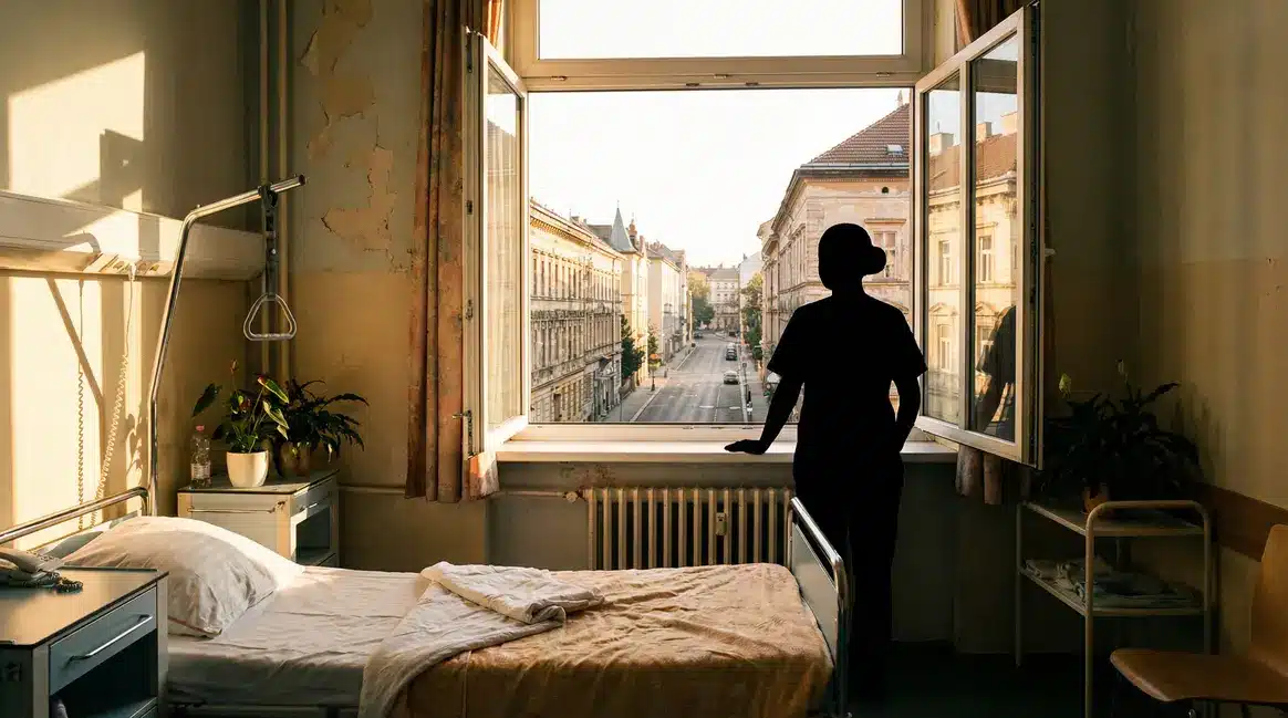 Chambre hôpital matin Calogero On fait comme si soignant fenêtres solidarité