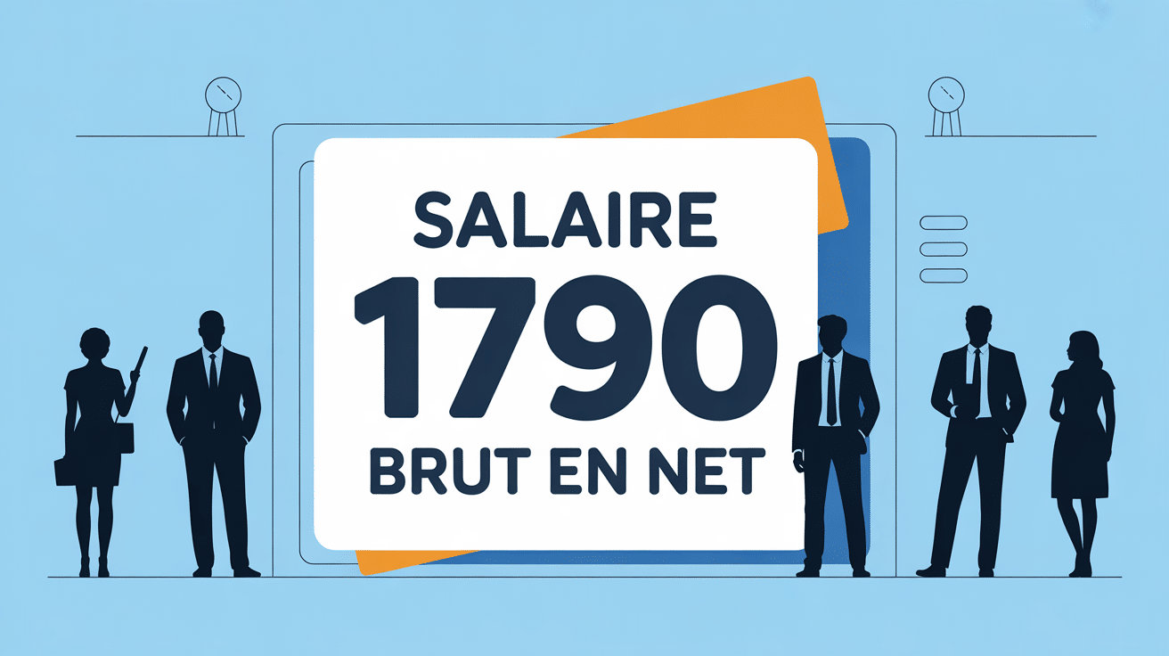 illustration fiche de paie salaire 1790 brut en net