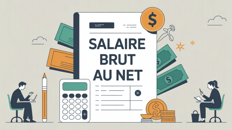 illustration salaire brut au net fiche de paie