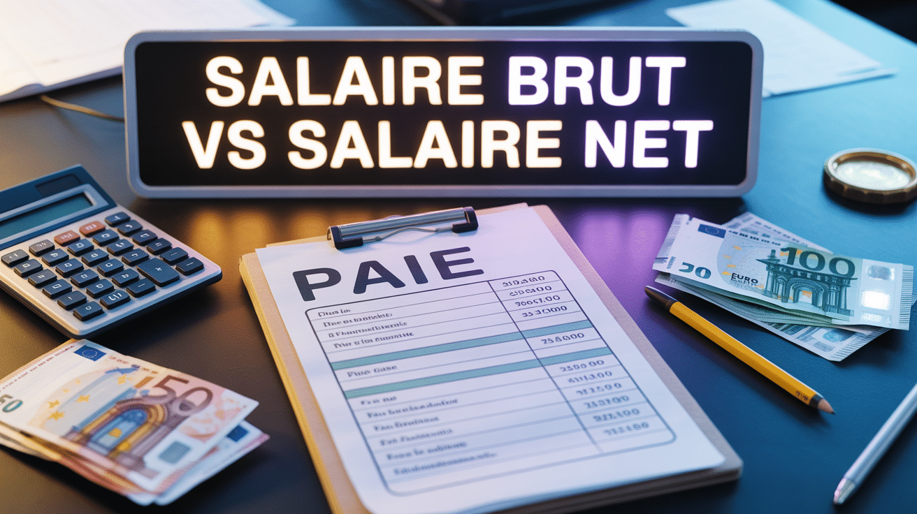 illustration salaire brut vs salaire net fiche de paie