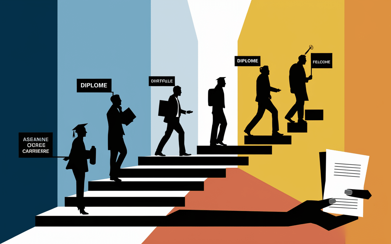 illustration évolution carrière banque diplôme salaire moyen banques françaises 2026