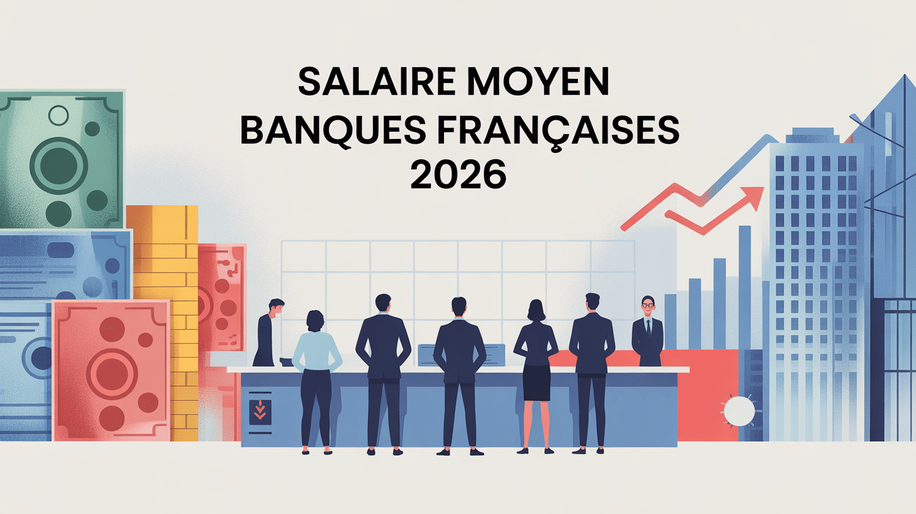 illustration moderne salaire moyen banques françaises 2026