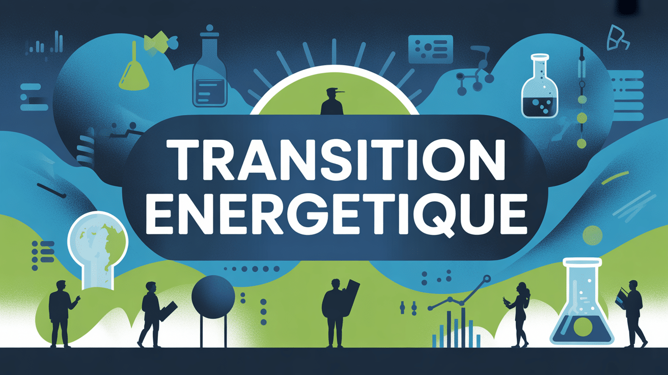 Illustration stylisée transition énergétique chercheurs data