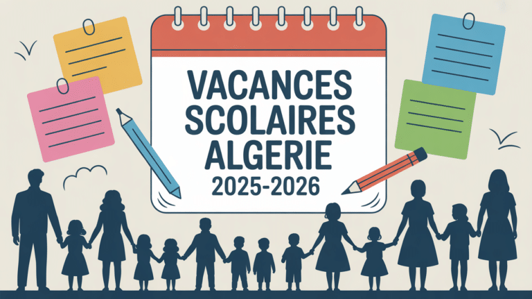 Calendrier scolaire Algérie 2025-2026 illustré