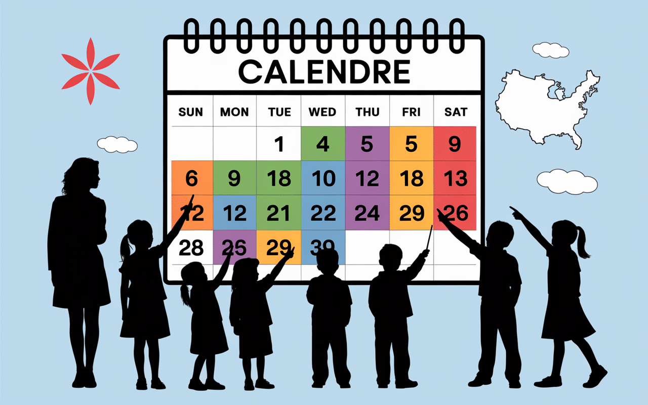 Tableau calendrier vacances zones Algérie 2025-2026