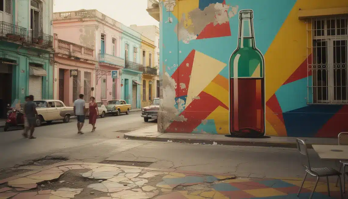 scène urbaine cubaine bouteille havana club bebar