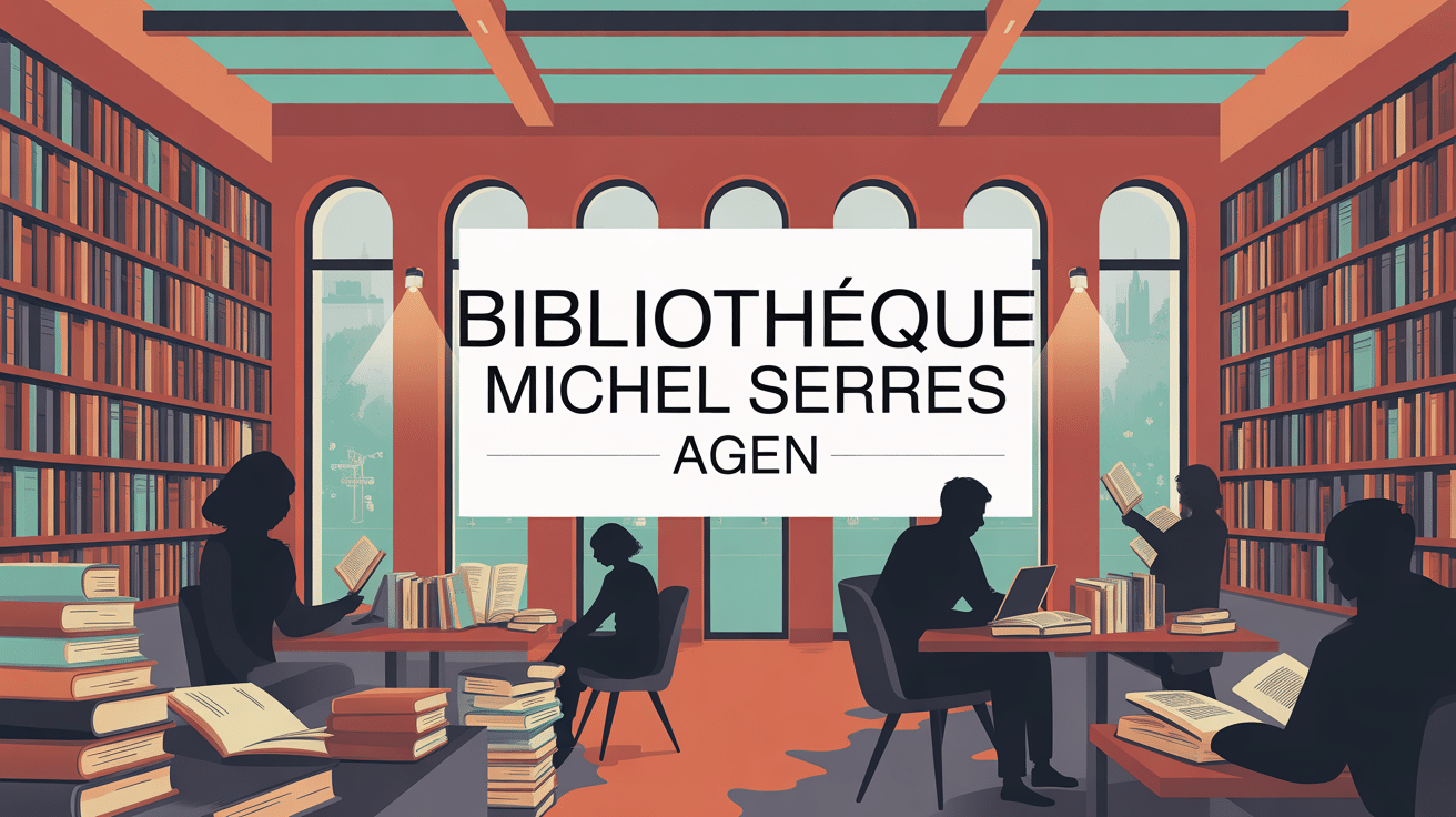 Illustration bibliothèque michel serres agen moderne