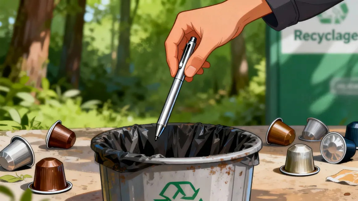 stylo caran d'ache recyclé aluminium vert