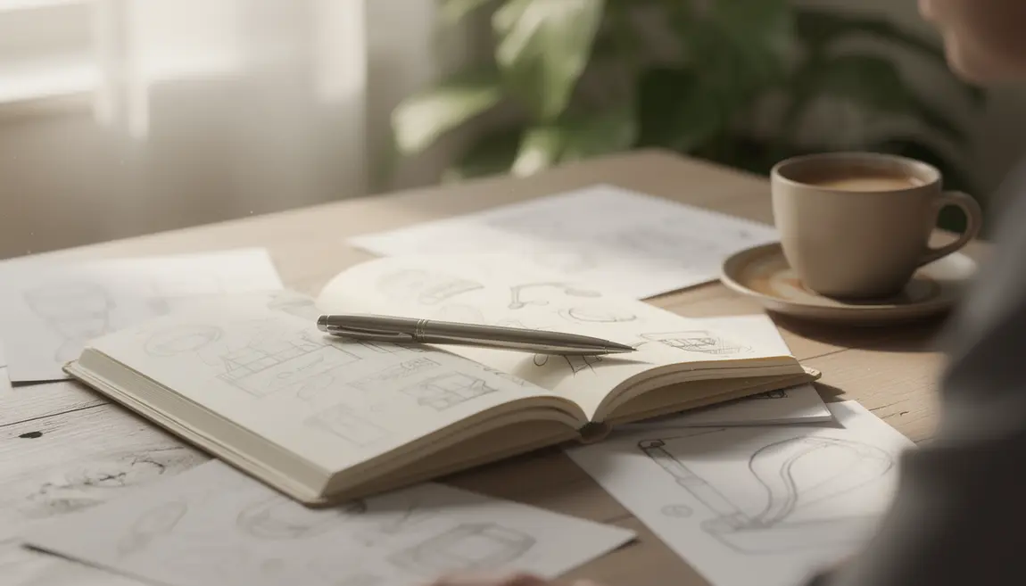 stylo caran d'ache sur bureau lumineux élégant