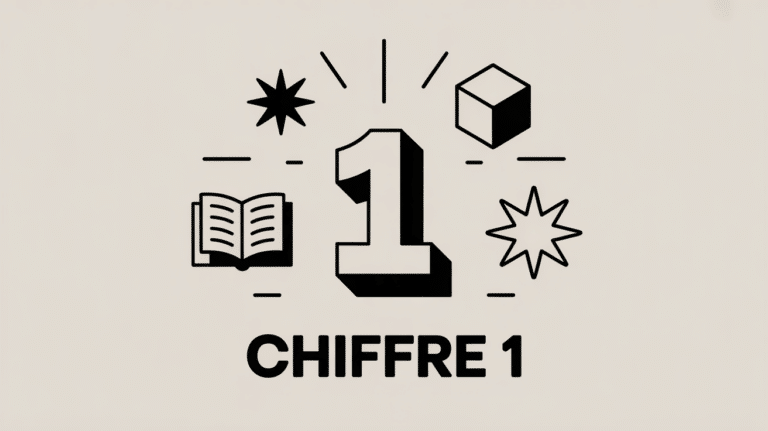 illustration chiffre 1 et symboles universels