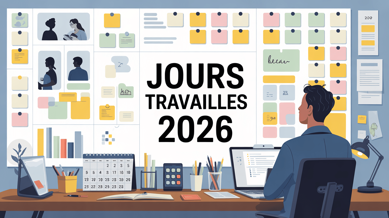 comment savoir le nombre de jour travaillé illustration planning bureau 2026