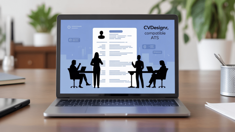 cvdesignr cv ats sur ordinateur portable