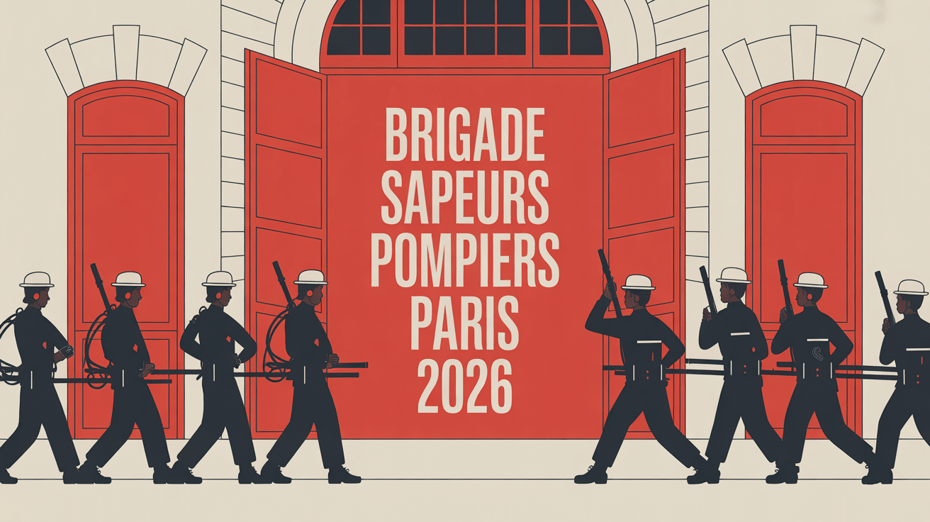 devenir pompier de paris illustration caserne et pompiers